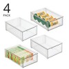 mDesign Plastic Stackable Kitchen Storage Organizer with Drawer - 4 Pack, Clear, USA Made - 2 of 4