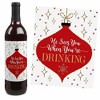 Big Dot of Happiness Red and Gold Friendsmas - Friends Christmas Party Decorations for Women and Men - Wine Bottle Label Stickers - Set of 4 - 3 of 4