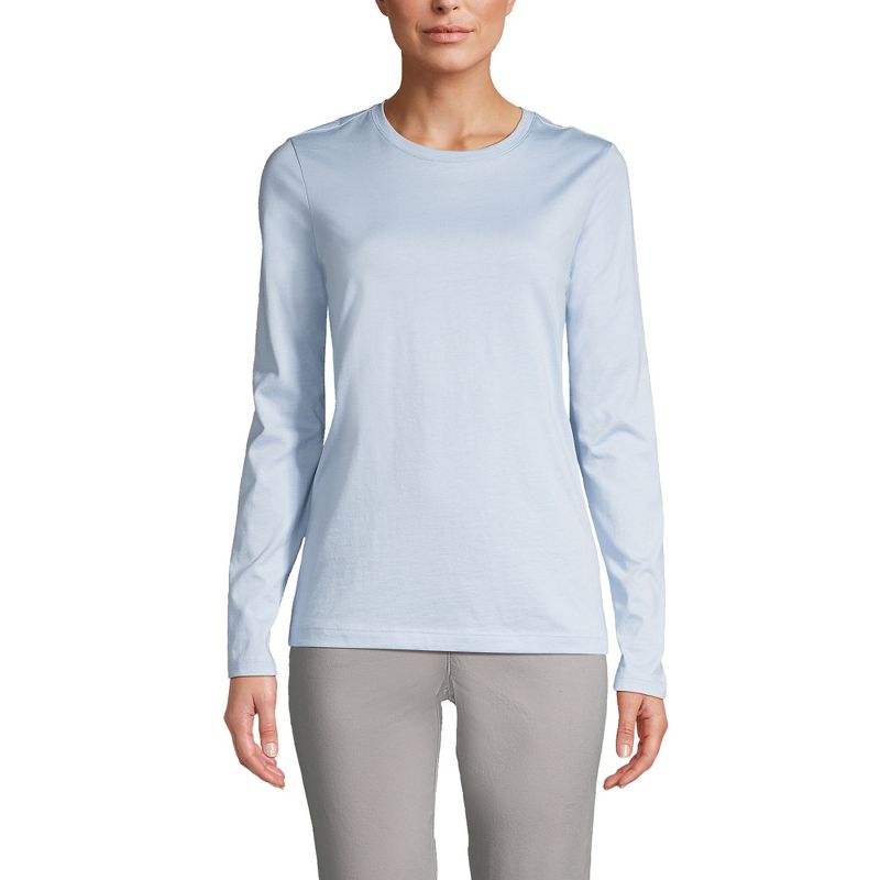 Lands' End Women's Tall Relaxed Supima Cotton Long Sleeve Crewneck T-Shirt, 1 of 4