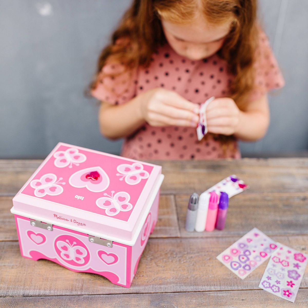 Melissa & Doug Created by Me! Jewelry Box Wooden Craft Kit - thumbnail 7
