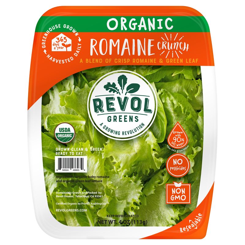 Revol Greens Organic Greenhouse Grown Romaine Lettuce Crunch - 4oz, 1 of 4
