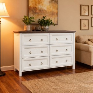 KTMBDW Modern Drawer Dresser for Bedroom, Chest of Drawers with Storage, Wood Storage Chest Organizers Cabinet for Living Room, Entryway, White - 1 of 4