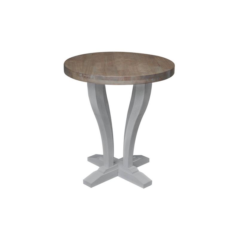 Lacasa Solid Wood Round End Table Sesame/Chalk - International Concepts, 4 of 9