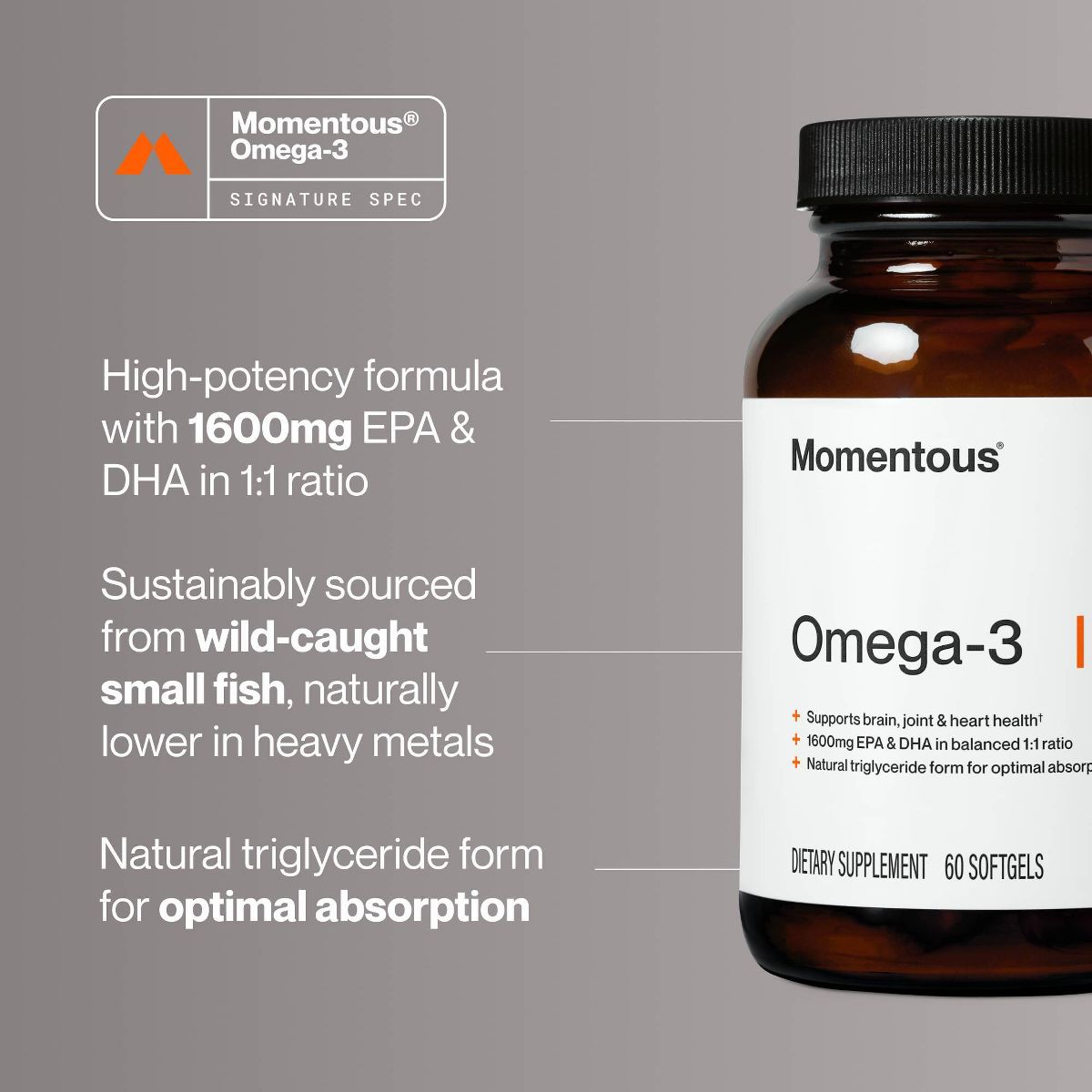 Momentous Omega 3 Dietary Supplement Softgels - 30ct - thumbnail 5