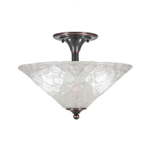 Toltec Lighting Any 2 - Light Flush Mount in  Black Copper with 16" Italian Bubble Shade - 1 of 1