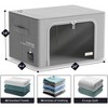 Sorbus 4 Pack Jumbo Foldable Storage Box - Metal Frame, Oxford Fabric with Clear Window & Handles - for Bedding Linen, Clothing & More (Grey) - 3 of 4