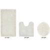 Edge Bath Rug 100% Premium Cotton Ultra-Soft Water Absorbent Tufted Solid Reversible 3 Piece Bathroom Rug Set for Machine Washable Bathmat - 2 of 4