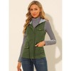 Allegra K Women's Sleeveless Lightweight Hooded Utility Zip Up Jacket Vest - image 2 of 4