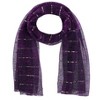 CTM Women's Sheer Sparkling Metallic Stripe Lightweight Scarf - 4 of 4