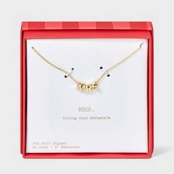 14k Gold Dipped "MRS" Slider Pendant Necklace - A New Day™ Gold