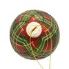 Kurt Adler 80MM Glass Matte Red and Green Striped Ball Ornaments, 6-Piece Set - 3 of 4