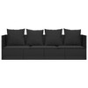 Bussandri Exclusive Outdoor Lounge Bed with Cushion Black Poly Rattan - 3 of 4