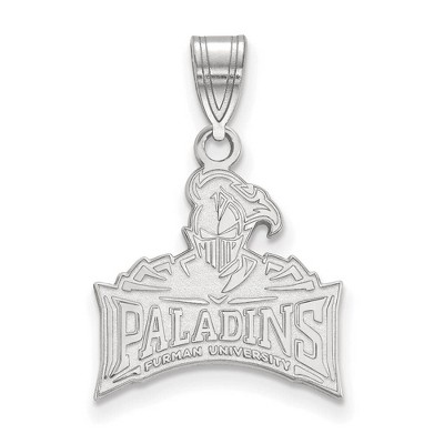 Black Bow Jewelry 14k White Gold Furman Paladins NCAA Medium Pendant
