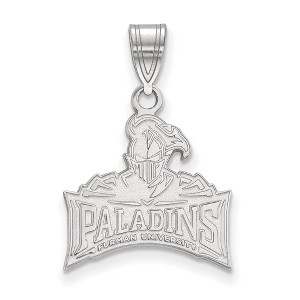 Black Bow Jewelry 14k White Gold Furman Paladins NCAA Medium Pendant - 1 of 3