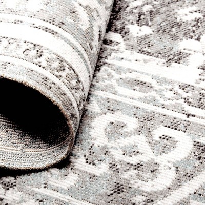 Gray Medallion 8' x 10' Synthetic Easy Care Rug