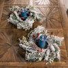 Flocked Pine Holly Sleigh Bell Candle Ring 18"D - 4 of 4