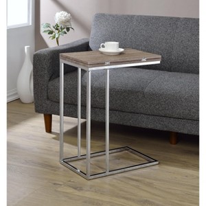 Syemin End Tables Oak Accent Table, Rustic Small Side Table, Sofa Table Living Room Tables, Tall Nightstand for Bathroom, Brown, 18"*24"*24" - 1 of 4