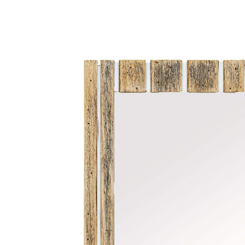 Striped Driftwood Wall Mirror Glass, Wood & MDF by Foreside Home & Garden, 4 of 7