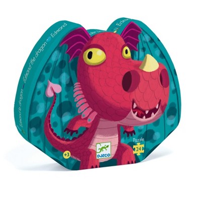 Djeco Edmond The Dragon Silhouette Jigsaw Puzzle, 24 Pieces, 16 x 12 inches, Ages 3 and Up