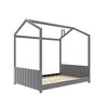CAVINAS Twin/Full Size Velvet House-Shaped Bed Frame,Platform Floor Bed for Kids Room,Bedroom - 3 of 4