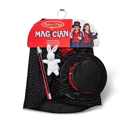 Kids' Multicolor Magician Role Play Costume Set with Hat and Wand