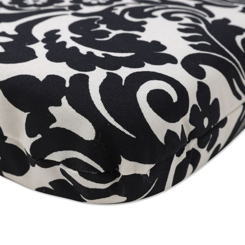 Outdoor Seat Pad/Dining/Bistro Cushion - Black/White Floral - Pillow Perfect, 3 of 6