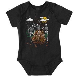Halloween Campfire Dancing Skeletons Baby Romper Boys or Girls Brisco Brands - 1 of 4
