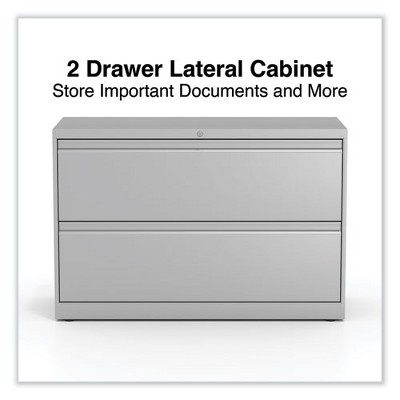 42'' Wide Light Gray Steel 2-Drawer File Cabinet