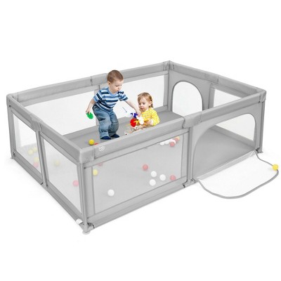 Costway Baby Playpen Extra-Large Safety Baby Fence w/50 Ocean Balls