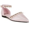 Aouva Rhinestone & Pearl Ankle Strap Flat Women Sandals - 2 of 4