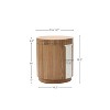 LuxenHome Modern MDF Wood Round Side Table with Ash Veneer, 18.5” Tall Brown - 4 of 4