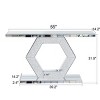 Glam Faceted Mirrored Console Table,Dual-Tier Luxury Entryway Table with Diamond Glass Accents for Modern Living Room or Foyer-Maison Boucle - 4 of 4