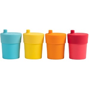 WeeSprout Bamboo Grow-With-Me Sippy Cups with Lids, 10 oz, Set of Four, Babies Kids & Toddlers, Made With Bamboo & 100% Silicone - 1 of 4