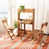 Barley Flower Shelf 3 Pc Bistro Set - Outdoor - PAT7047 - Natural - Safavieh - 2 of 4