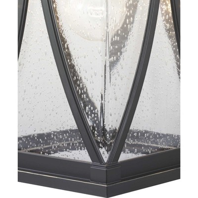 Antique Pewter Seeded Glass Outdoor Wall Lantern