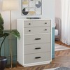 CosmoLiving by Cosmopolitan Valencia Tall 5-Drawer Dresser, Taupe and White - 2 of 4