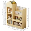 ALEXOUN 4-Tier Kids Bookshelf with Spacious Storage, Anti-Tip Safety & Sturdy Build, Toy Organizer for Children in Bedroom,Playroom,Classroom - 3 of 4