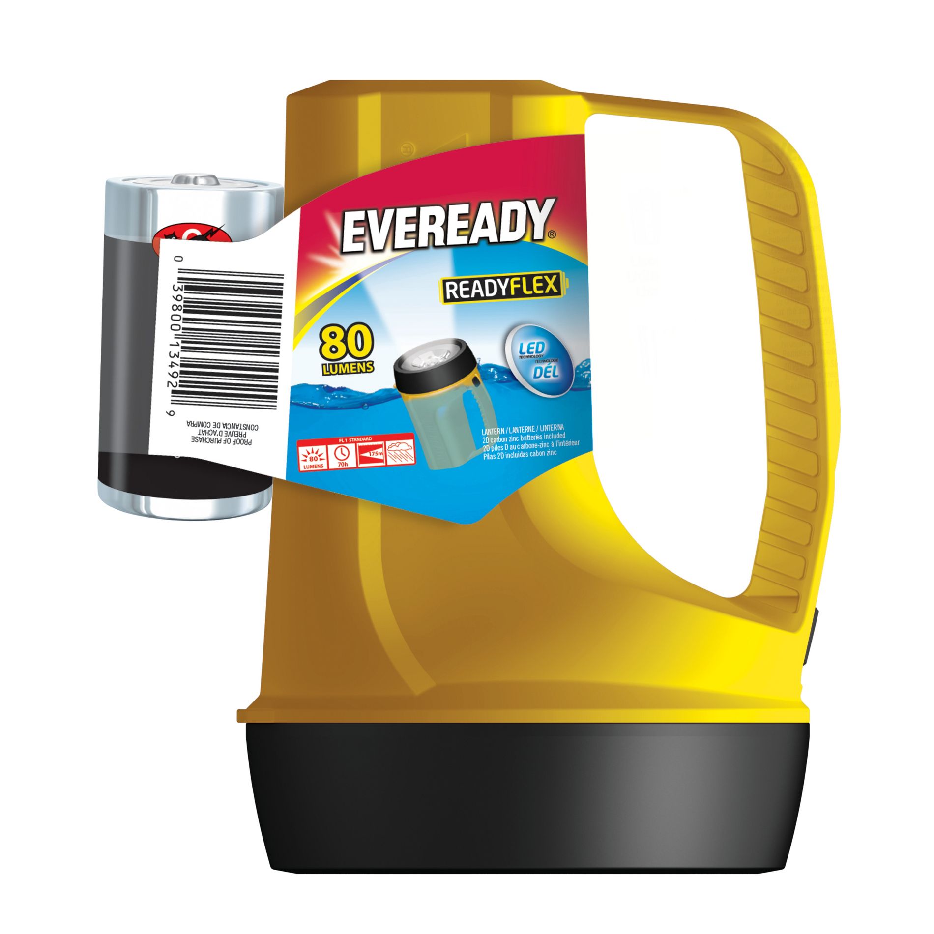 Eveready LED Floating Lantern Flashlight: Water-Resistant, 80 Lumens, 70-Hour Run Time, Camping & Kids' Use