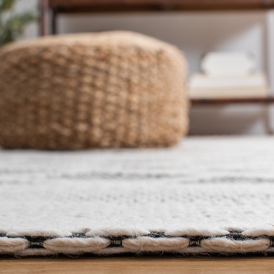 Marbella Black and Ivory Hand Woven Wool Area Rug