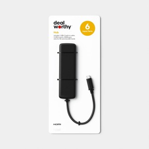 USB-C 6-in-1 Hub with 1-4K HDMI 3 USB-A Gen3 and SD/TF Reader - dealworthy™ - 1 of 3