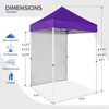 EAGLE PEAK 5x5ft Easy Setup Pop Up Canopy Tent with One Wall - 3 of 4