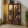 Okak Curio Cabinet with 2 Tempered Glass Doors, Diapaly Cabinet with 3 Adjustable Shelves and Mirrored Back Panel, Cabinet for Living Room - 2 of 4