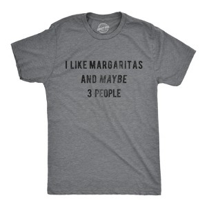 Mens I Like Margaritas And Maybe 3 People T Shirt Funny Tee - Crazy Dog Men's T Shirt - 1 of 4