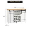 47.2” Farmhouse Wine Bar Cabinet with Sliding Door and 16-Bottle Wine Rack, Perfect for Dining and Living Spaces, Rustic Brown - 2 of 4