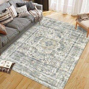 Washable Non-Slip Vintage Carpet, Foldable Indoor Carpet, Super Soft Vintage Dimpled Carpet For Living Room, Bedroom, Game Room, Dorm Room - 1 of 4