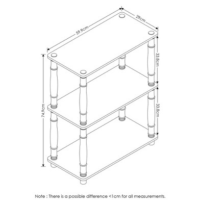 Compact White Laminated 3-Tier Floor Shelf