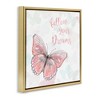 Stupell Industries Follow Your Dreams Pink Butterfly Floating Frame Canvas Art - 2 of 4