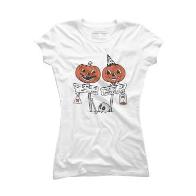 Junior's Design By Humans Halloween Pathways By runcatrun T-Shirt
