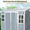 96.25"4x8ft Resin Outdoor Storage Shed with Two-Window and Double-Door,Plastic Shed with Floor forGargen,Patio,Yard,Lawn,Black - 3 of 4