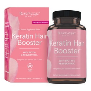 Reserveage Beauty, Keratin Hair Booster with Biotin & Resveratrol, Hair and Nail Growth Supplement for Men and Women - 1 of 4
